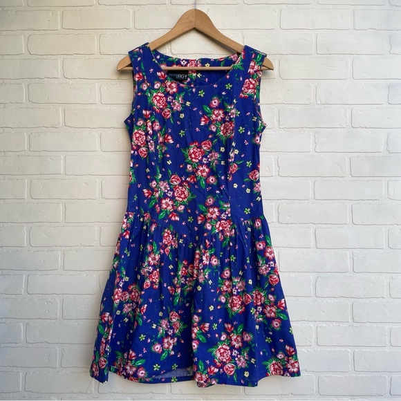Vintage 90’s Blue Floral Mini Dress - Picture 2 of 7